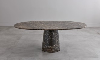 Uno Dark Emperador oval dining table M
