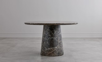 Uno Dark Emperador oval dining table M