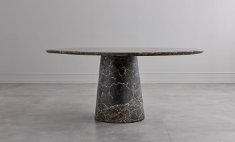 Uno Dark Emperador oval dining table M