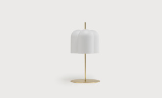 Oket Table Lamp (White / Matt Brass)