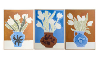 Flower bouquet Wall art, set of 3 pcs