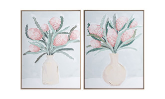 Flower Still Life Wall Art, set of 2 pcs  