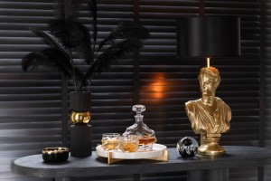 Tray Marble Grey/Champagne (43,5x43,5x6,5cm)