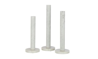 Candle Holder Marble White, Set Of 3