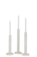 Candle Holder Marble White, Set Of 3