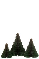 Christmas Paper Tree Waves Dark Green/Copper (25x25x38cm)