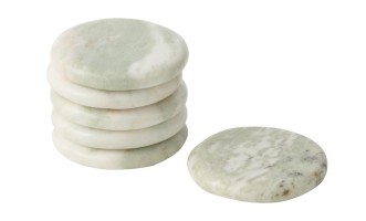 Coaster Marble White/Green, Set Of 6