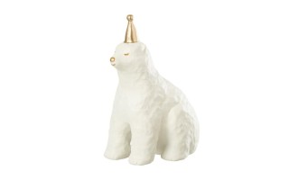 Polar Bear Figurine White/Gold (17x12x24,5cm)