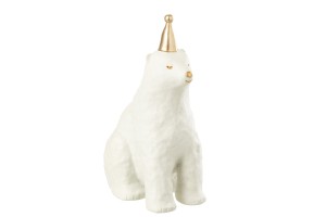 Polar Bear Figurine White/Gold