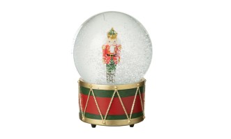 Water Globe Nutcracker Christmas Red/Dark Green (12x12x17cm)