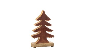 Pine Tree On Base Natural/Brown Small (12x5x19cm)