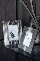 Photo Frame Marble Black/Light Grey S