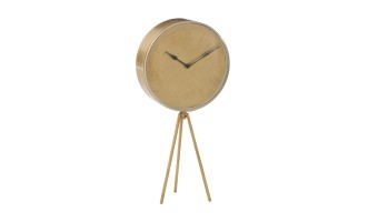 Clock Op Tripod Iron Gold L