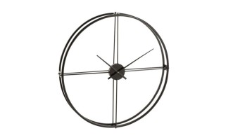 Clock Round Metal Black Small