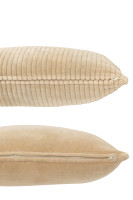 Cushion Velvet Beige Assortment Of 2