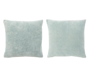Cushion Velvet Blue Assortment Of 2