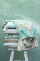 Cushion Pompom Blue