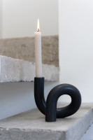 Torsion Candle Holder Black
