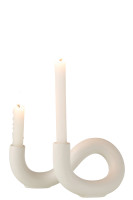 Torsion Candle Holder White 2 Candles
