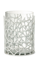 Hurricane Sea Candle Holder Metal White