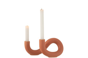 Candle Holder Torsion Orange 2 Candles