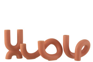 Candle Holder Torsion Orange 2 Candles