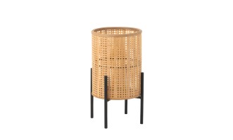 Lantern On Foot Bamboo Natural S
