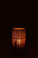 Lantern On Foot Bamboo Natural S