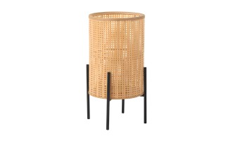 Lantern On Foot Bamboo Natural L