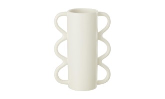 Wavy Handle Vase Dolomite White S