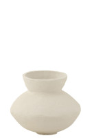 Collar Pot Paper Mache White
