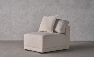 Nuvola Armless Sofa Section (Fabric: FIORD PLAIN col.102 (Cat. 3))