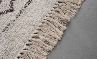 Rune Rug 200x300 cm (brown pattern) with fringe