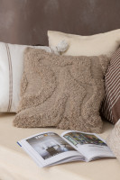 Tufted Curves Wool Beige Cushion