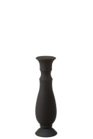 Candleholder Glass Matte Black  L