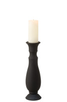 Candleholder Glass Matte Black  L