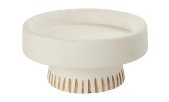 Notch Wood White Bowl