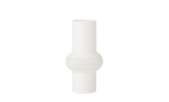 Stripe Vase Ball Glass White S