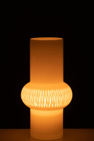 Stripe Vase Ball Glass White S