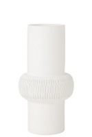 Stripe Ball Glass White Vase L