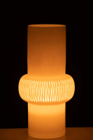 Stripe Ball Glass White Vase L