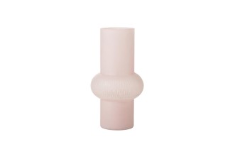 Stripe Ball Glass Pink Vase S