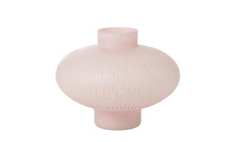 Stripe Ball Low Pink Vase