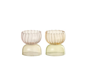 Half Glob Mix Candle Holder Assortment Of 2