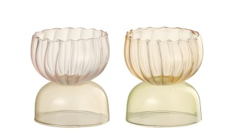 Half Glob Mix Candle Holder Assortment Of 2