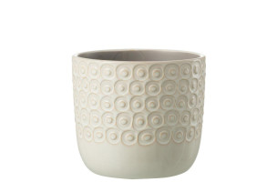 Flowerpot Ball Ceramic White L