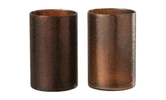 Hurricane Glass Copper/Red Assortment Of 2