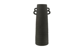 Conical Vase Clay Black L