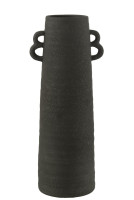 Conical Vase Clay Black L
