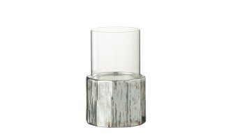 Ary Candle Holder Clay Silver S